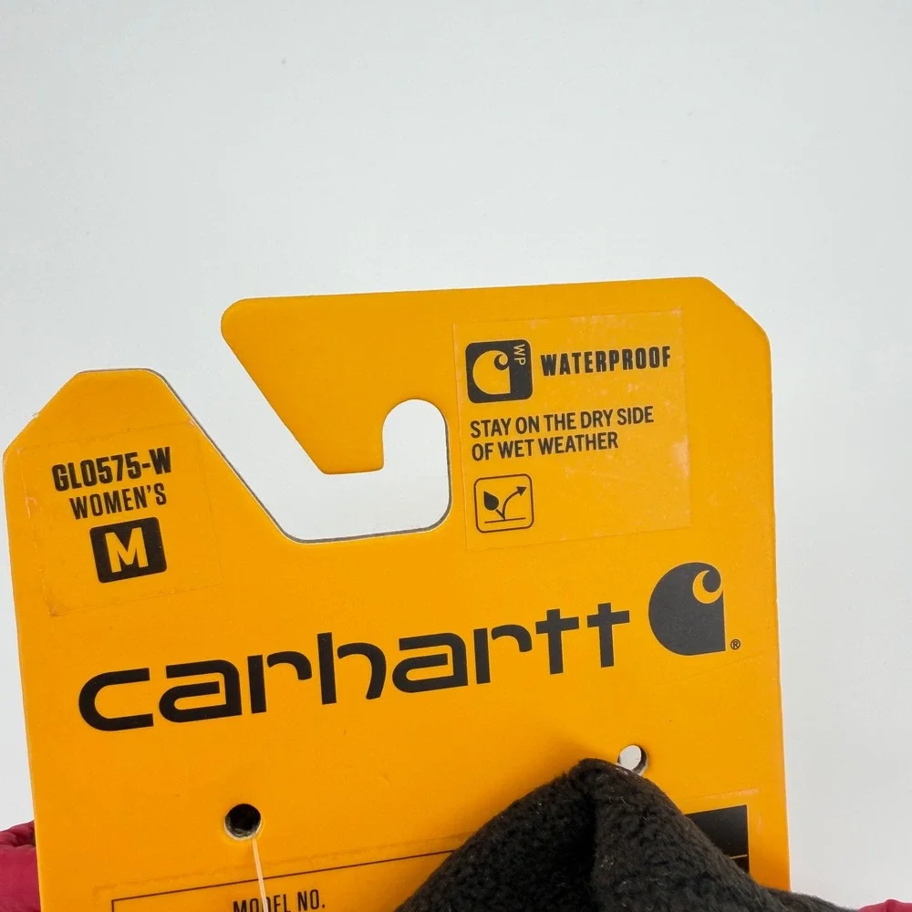 Carhartt Women's M Red Waterproof Insulated Quilted Knit Cuff Winter Gloves